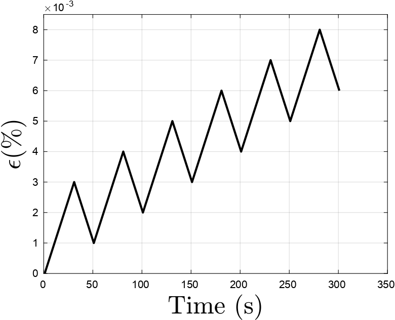strain input with partial unloading-reloading